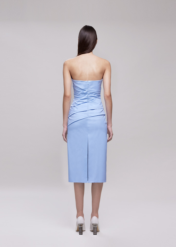 DEL CORE: ABITO MIDI DRAPPEGGIATO CON SCOLLO A PUNTA
