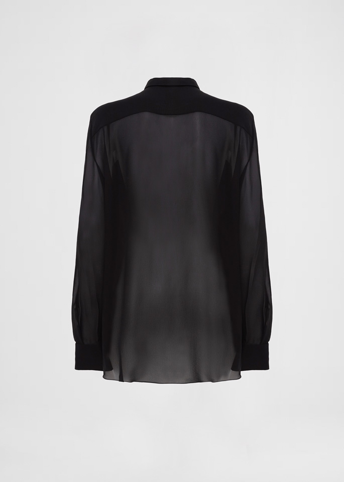 DEL CORE: CAMICIA CON DETTAGLIO ORCHIDEA PLISSETTATA
