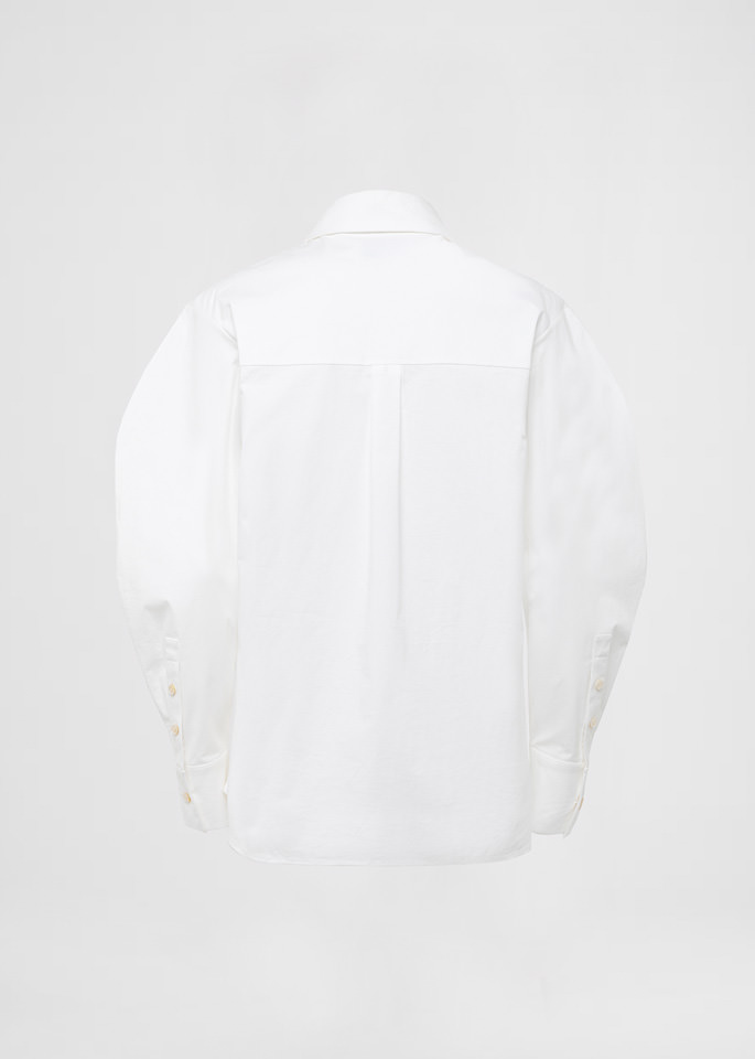 DEL CORE: CAMICIA IN POPELIN STRETCH A VESTIBILITA' DRITTA CON MANICA SCOLPITA