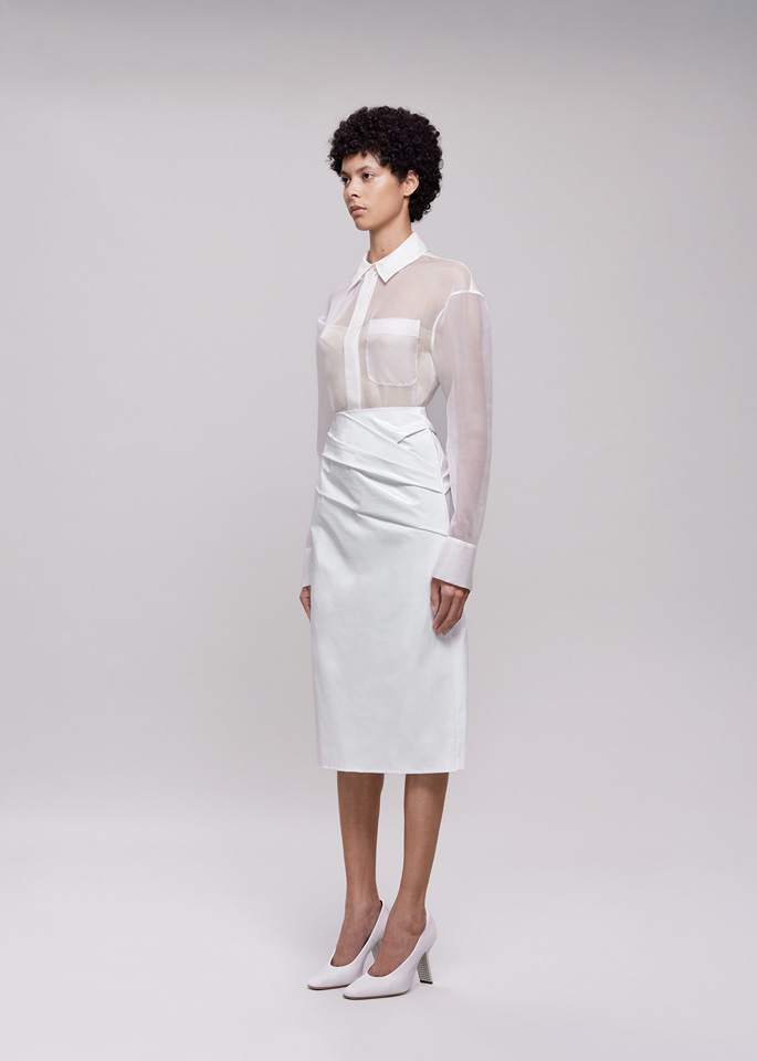 DEL CORE: SHIRT LONGER ON THE BACKWITH FITTED WAIST AND SIDE SPLIT
