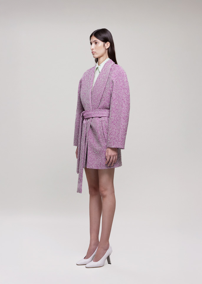 DEL CORE: STRONG SHOULDER COAT WITH SHAWL COLLAR