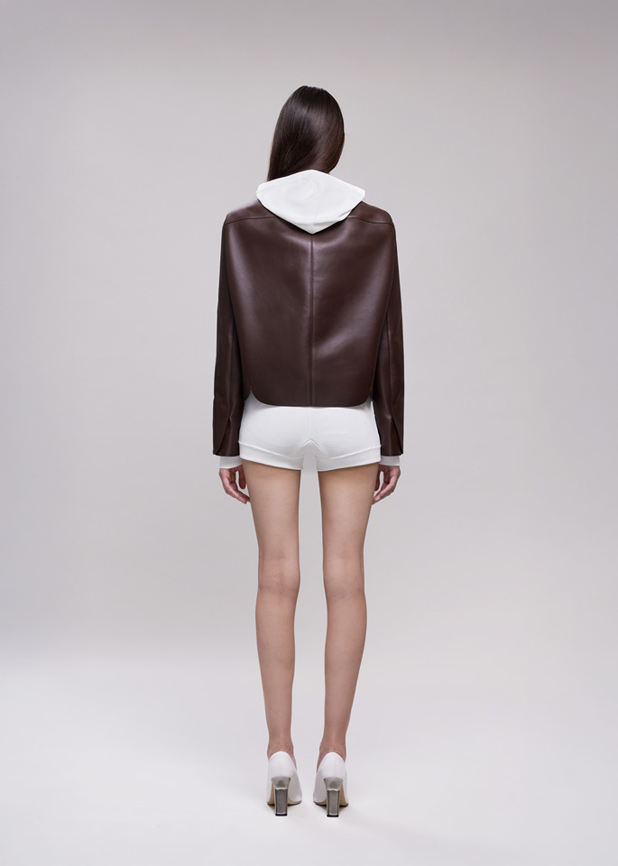 DEL CORE: LONG SLEEVE HOODY KNIT IN COOL VISCOSE RASATO