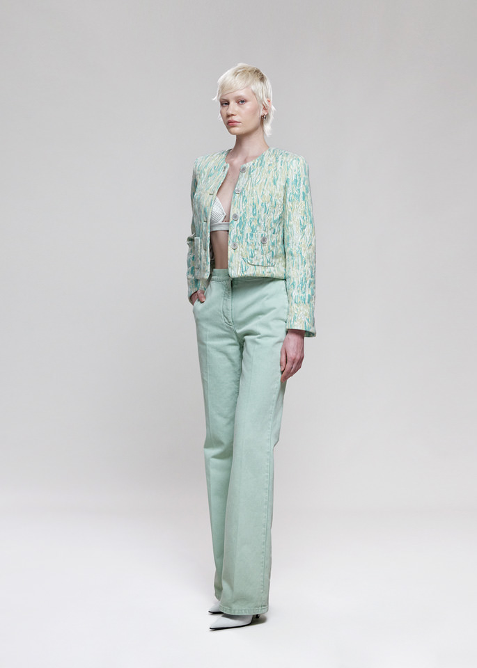 DEL CORE: GIACCA BOLERO CORTO IN JACQUARD DI SETA