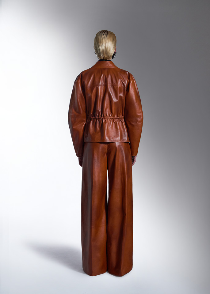 DEL CORE: DRAWSTRING LEATHER JACKET