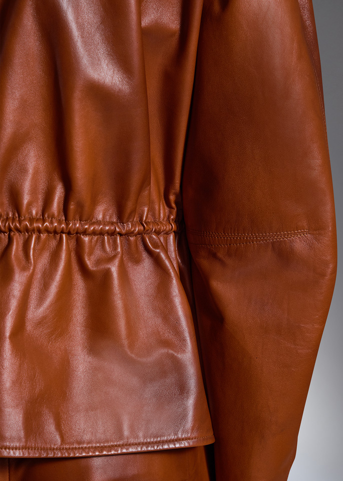 DEL CORE: DRAWSTRING LEATHER JACKET
