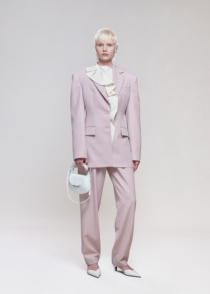 DEL CORE: SINGLE BREASTED NOTCH LAPEL JACKET IN WOOL WITH FITTED WAIST