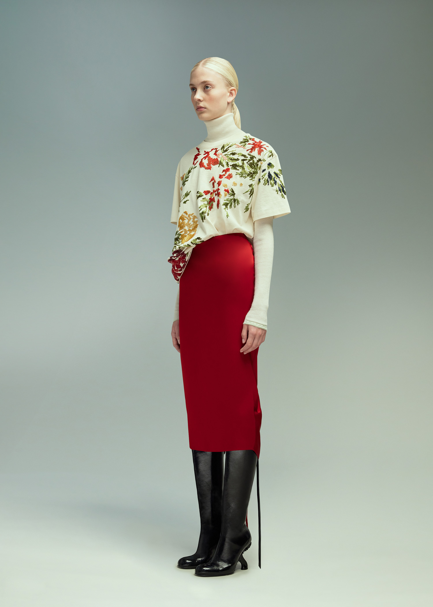 DEL CORE: DRAWSTRING BACK PENCIL SKIRT