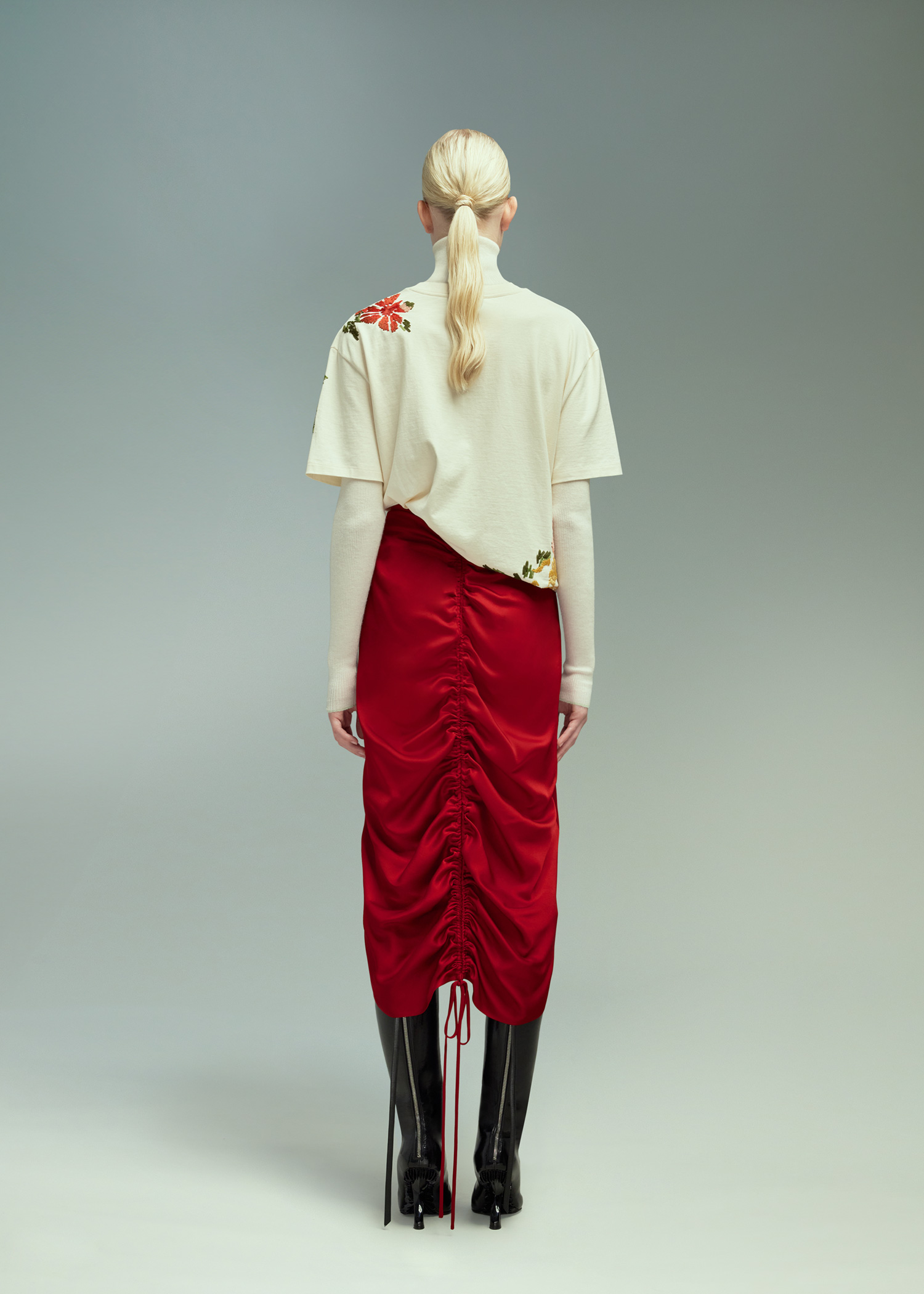 DEL CORE: DRAWSTRING BACK PENCIL SKIRT