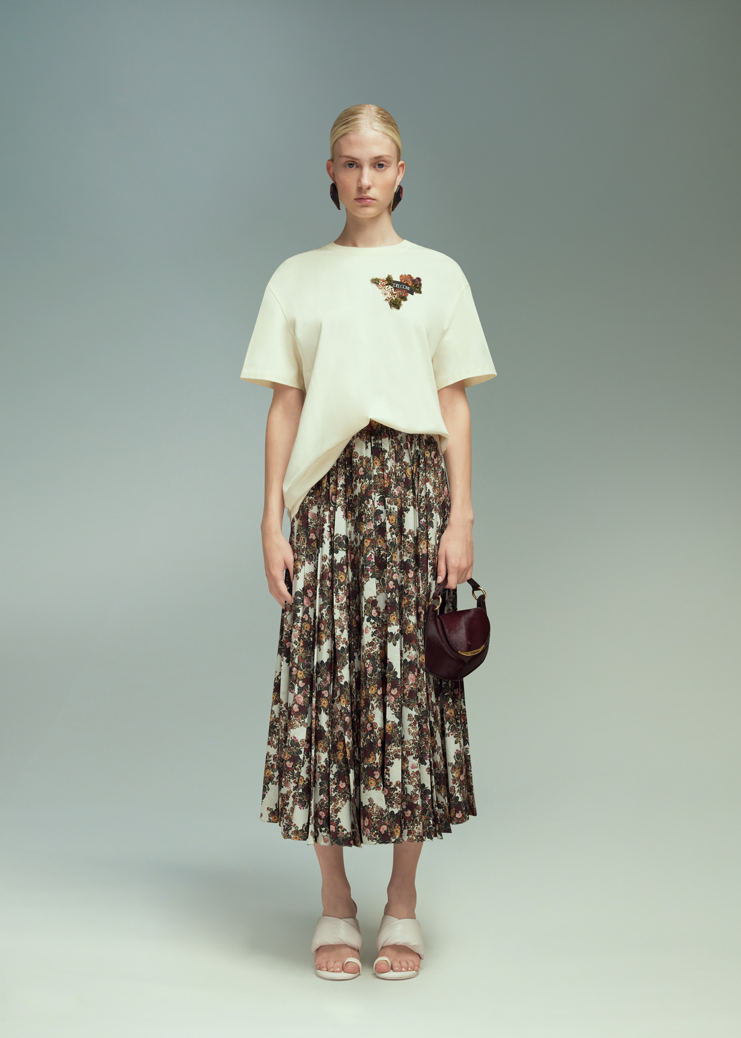 DEL CORE: IRREGULAR PLEATED WRAP SKIRT