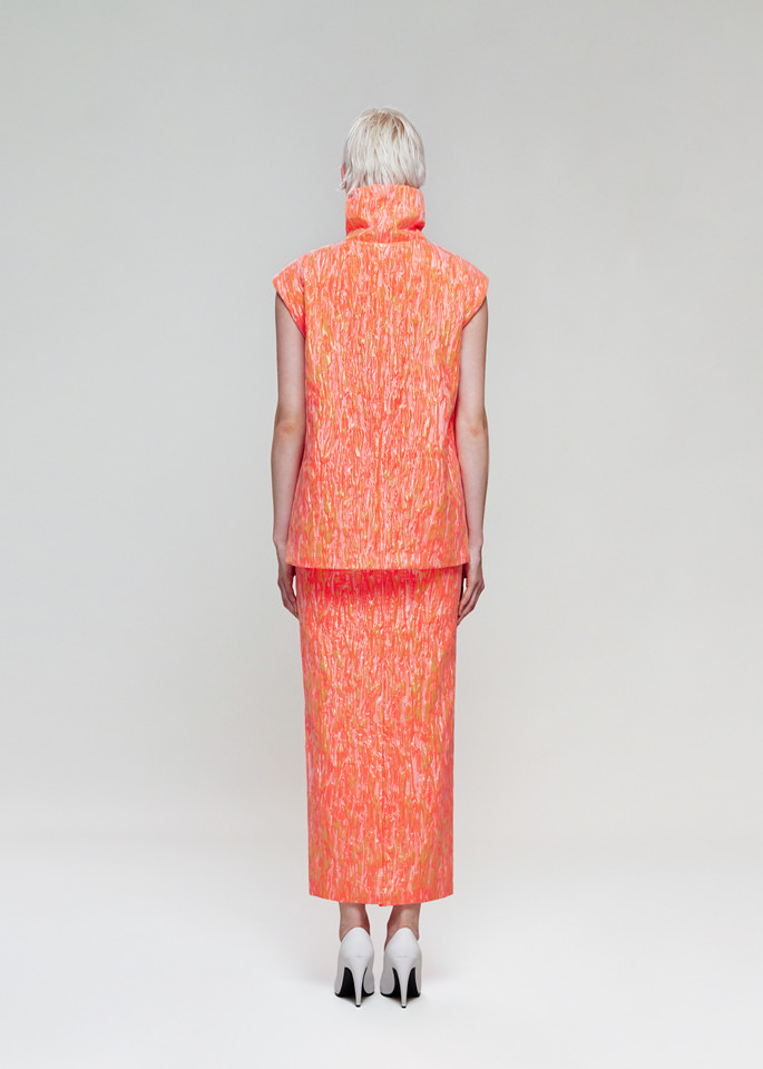 DEL CORE: GONNA LUNGA A TUBINO E VITA ALTA IN JACQUARD DI SETA