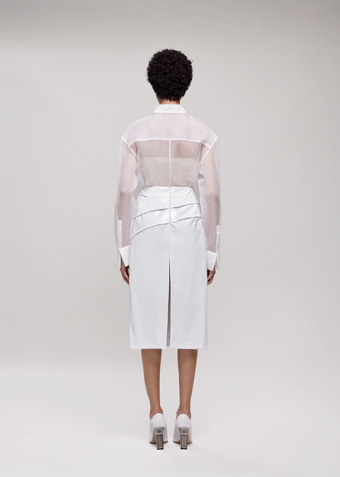 DEL CORE: DRAPED MIDI SKIRT