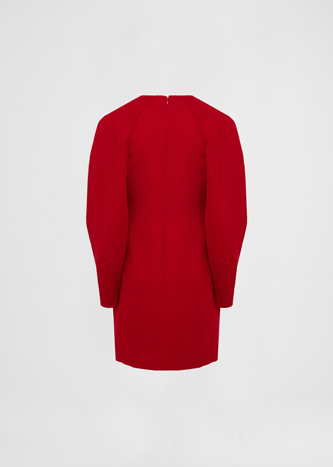 DEL CORE: MINI CAPE DRESS IN VISCOSE CADY WITH OPEN SLEEVES DETAILS