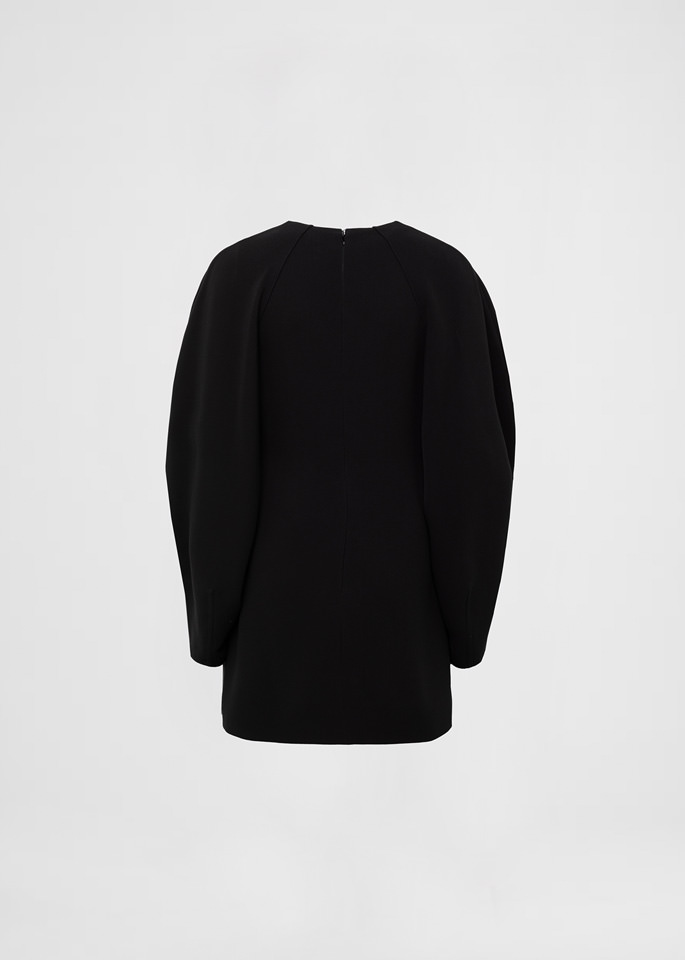 DEL CORE: MINI CAPE DRESS IN VISCOSE CADY WITH OPEN SLEEVES DETAILS