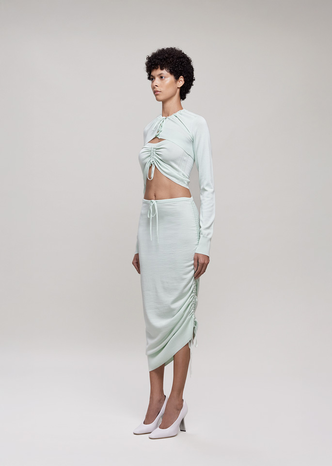 DEL CORE: MINI TOP CON DETTAGLIO COULISSE AL CENTRO DAVANTI