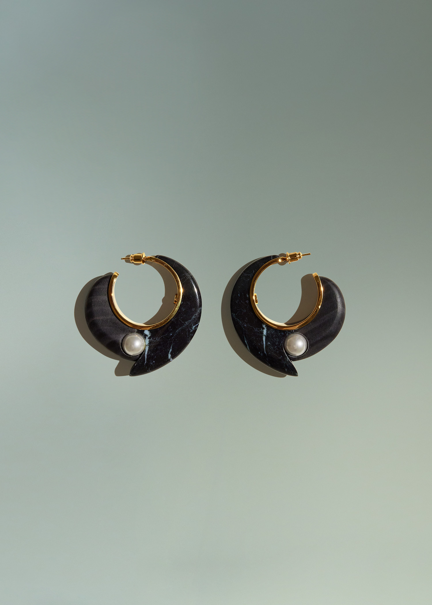 DEL CORE: HOOP BLOCK EARRINGS MARBLE