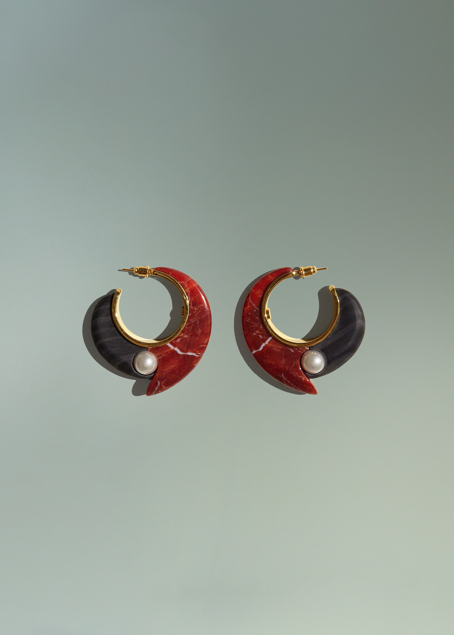 DEL CORE: HOOP BLOCK EARRINGS MARBLE