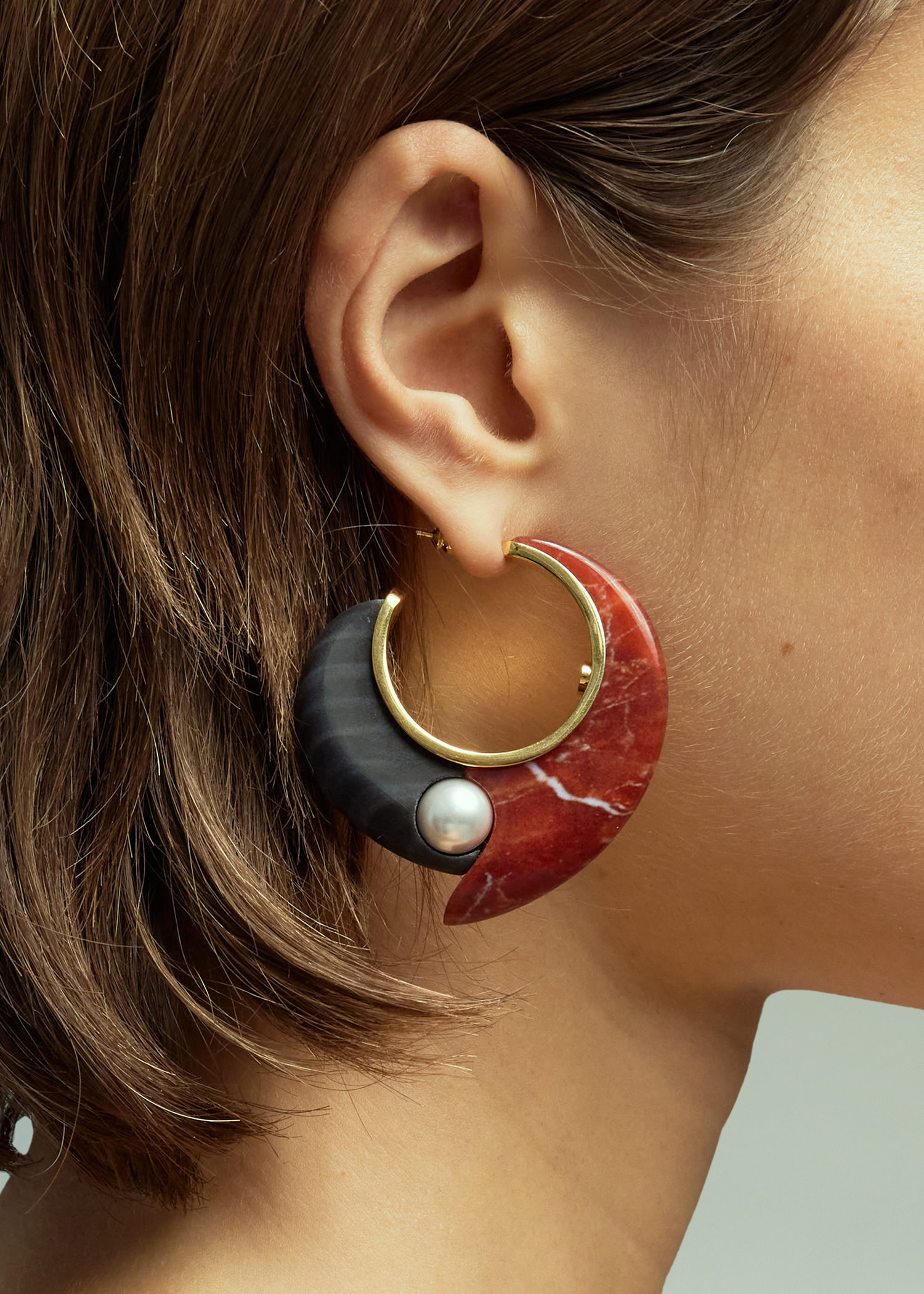 DEL CORE: HOOP BLOCK EARRINGS MARBLE