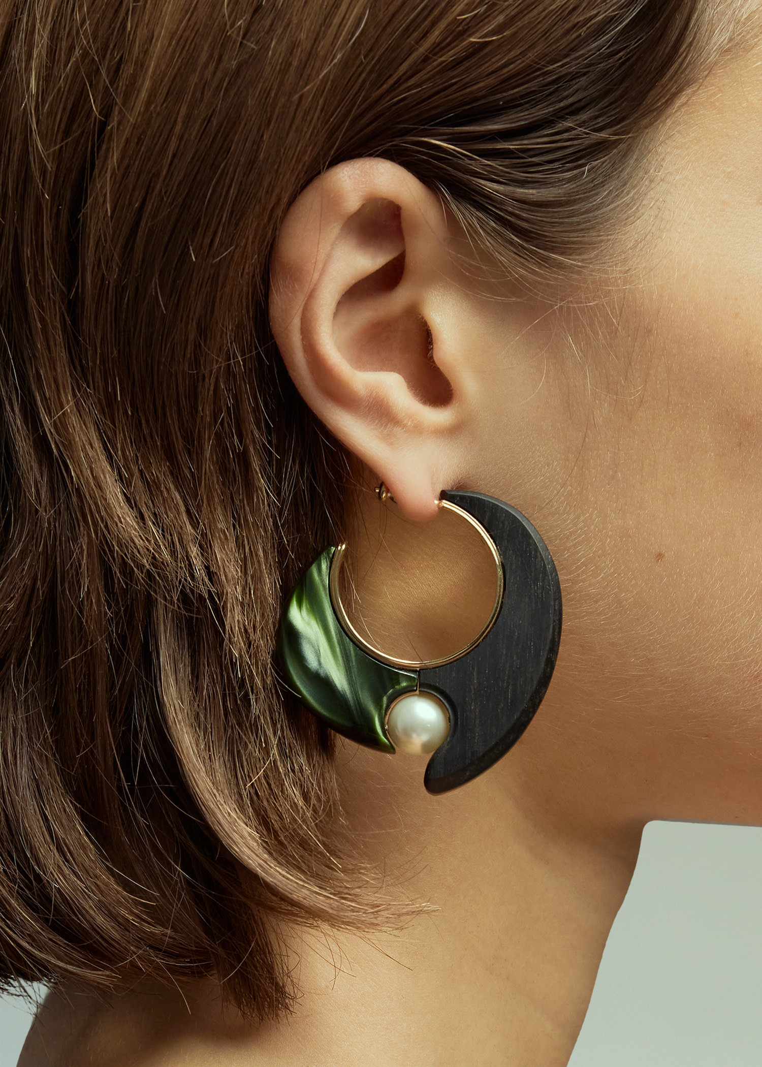 DEL CORE: HOOP BLOCK EARRINGS PLEX-WO