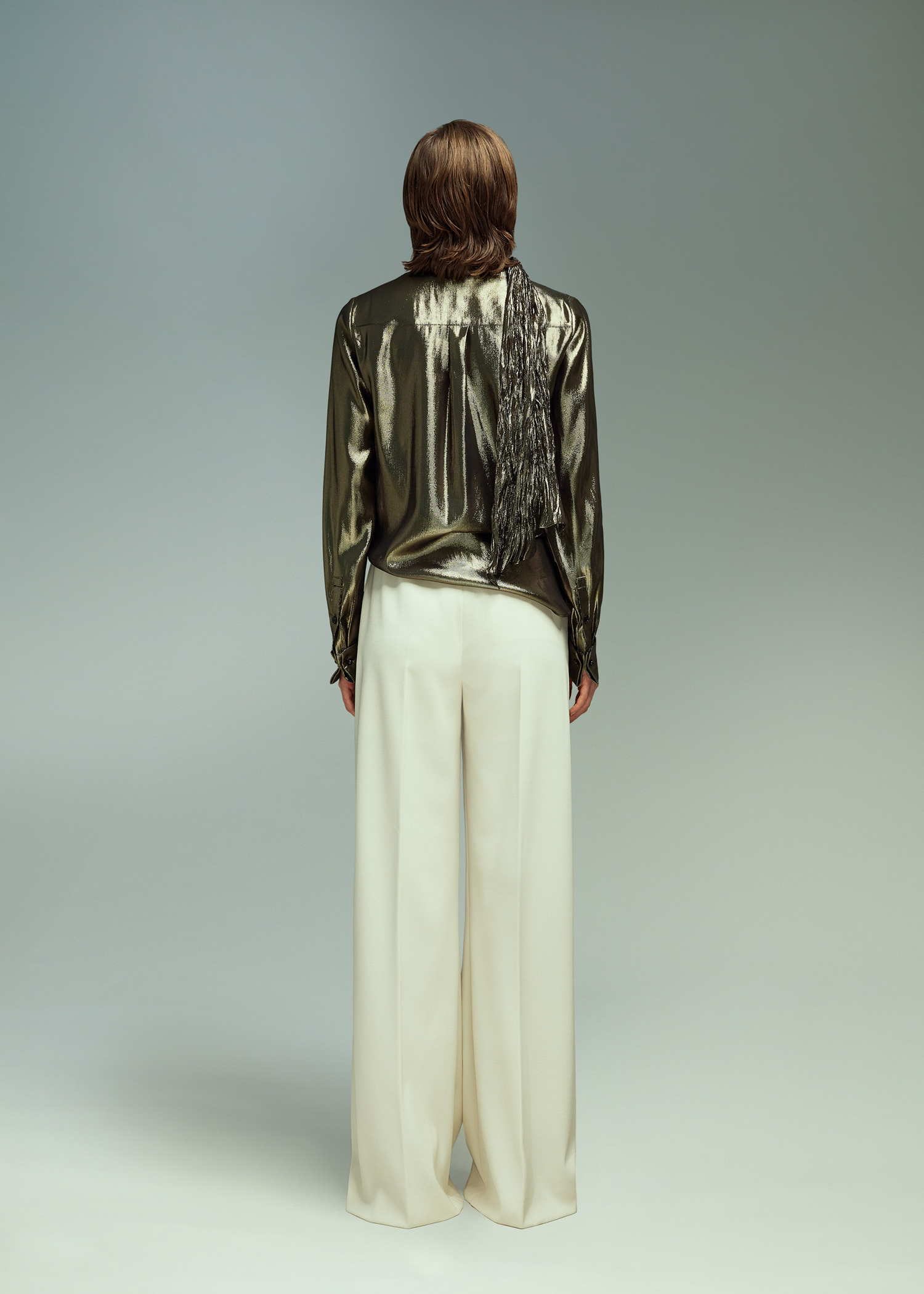 DEL CORE: WIDE LEGGED TROUSERS WITH BUTTON FRONT DETAIL