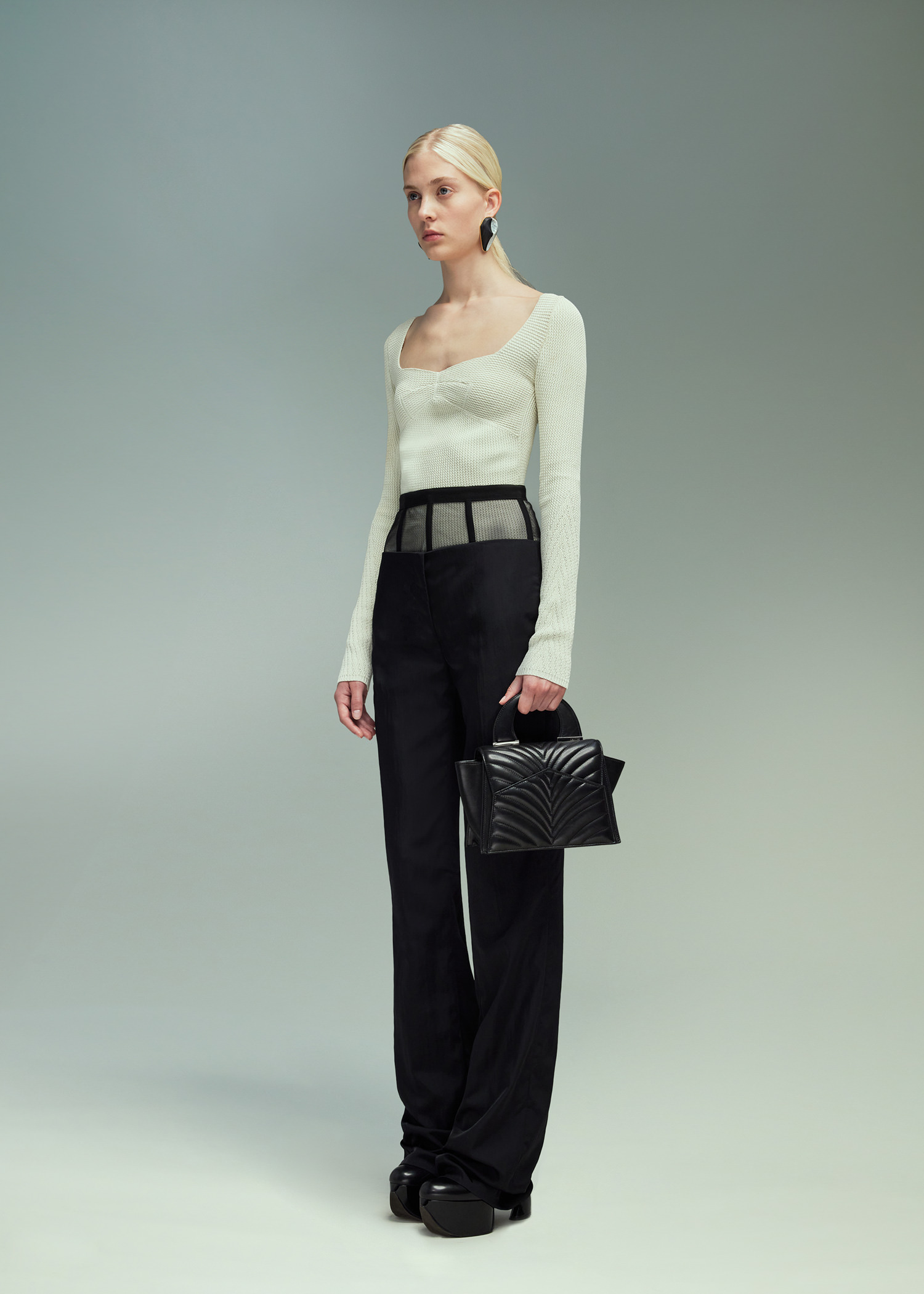 DEL CORE: CORSET WAIST CIGARETTE TROUSERS