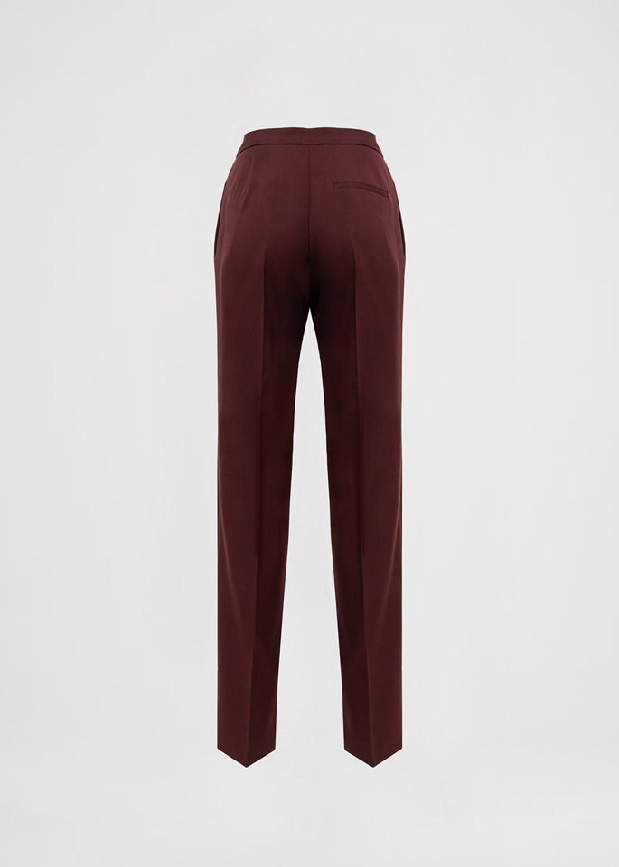 DEL CORE: PANTALONI IN LANA SVASATI A VITA ALTA
