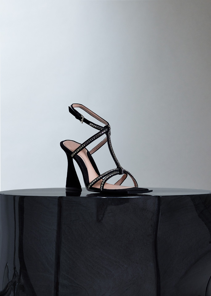DEL CORE: DROP CROSSED SANDAL WITH EMBROIDERY