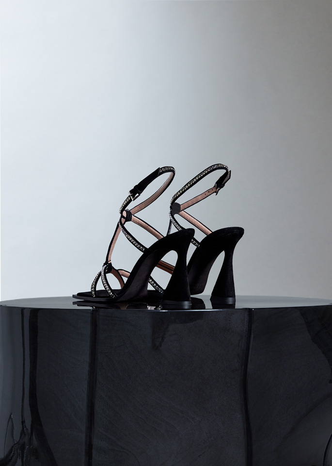 DEL CORE: DROP CROSSED SANDAL WITH EMBROIDERY