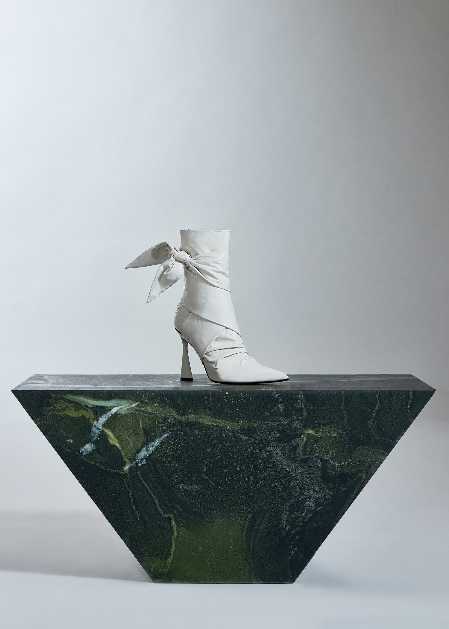 DEL CORE: DRAPED ANKLE BOOT WITH STRAPS