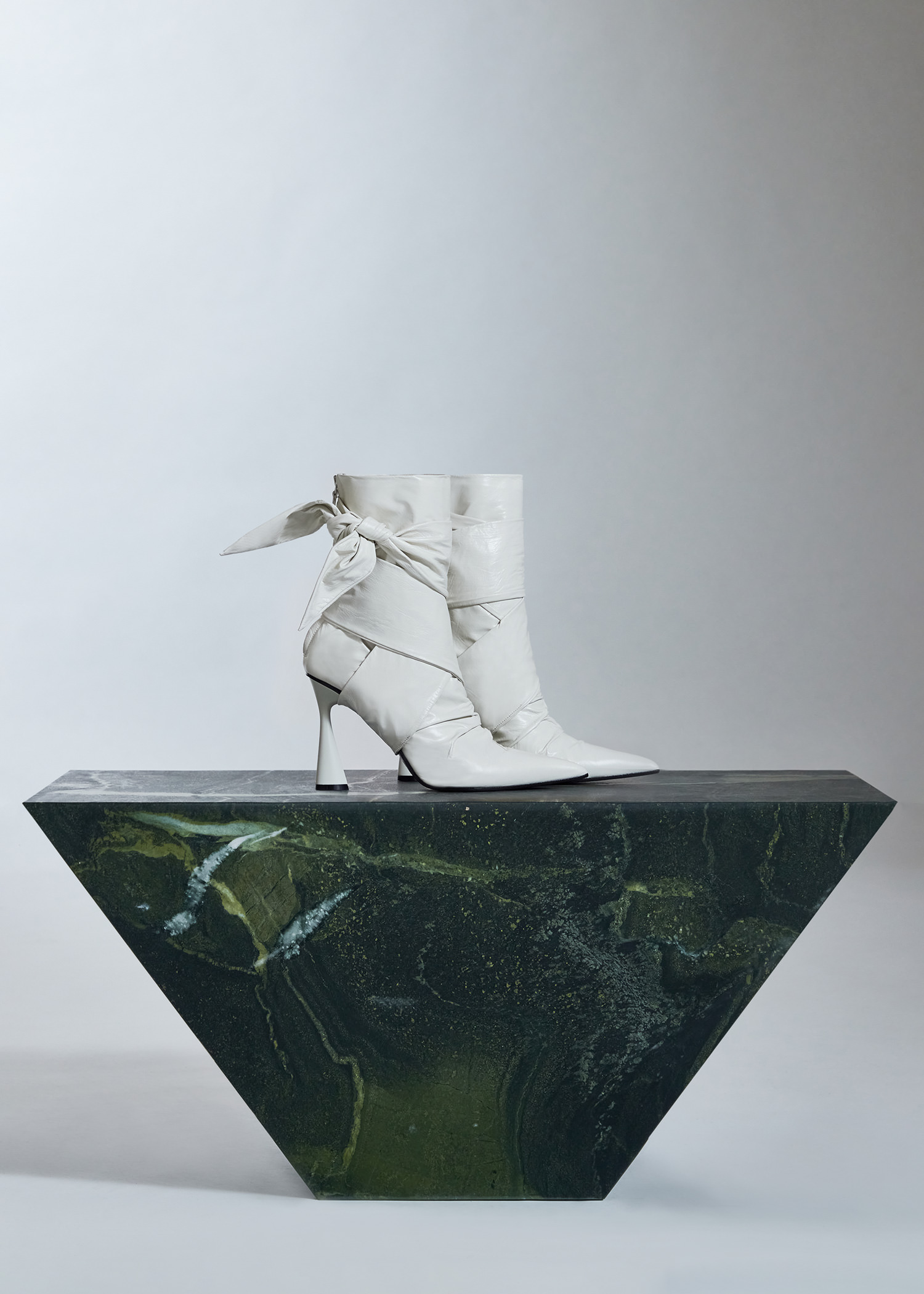 DEL CORE: DRAPED ANKLE BOOT WITH STRAPS