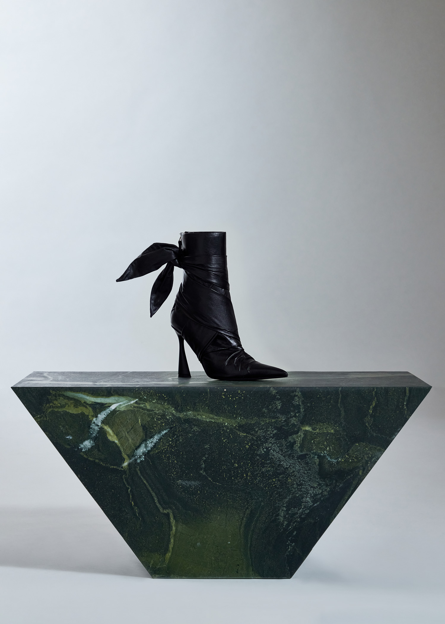 DEL CORE: DRAPED ANKLE BOOT WITH STRAPS