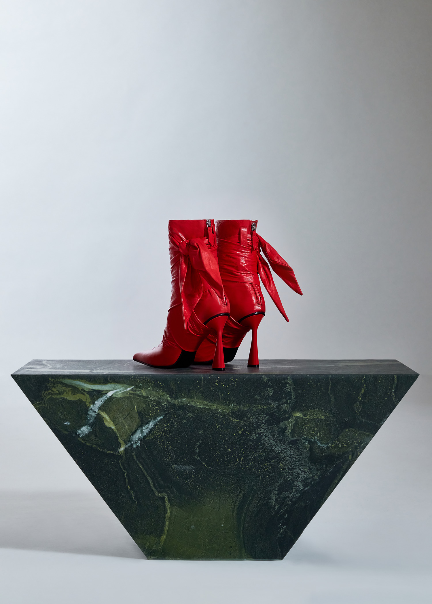 DEL CORE: DRAPED ANKLE BOOT WITH STRAPS