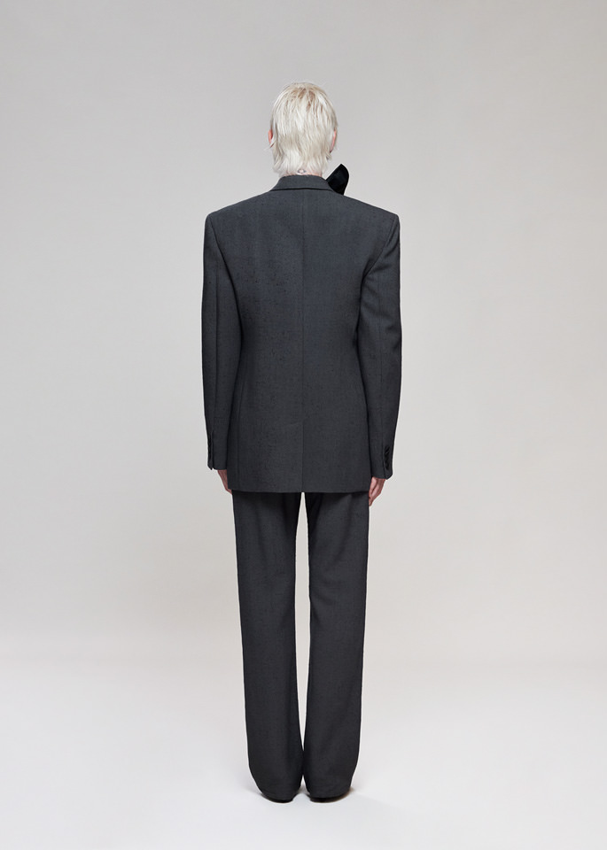DEL CORE: LONGSLEEVE TOP IN TAFFETTA WITHRUFFLE DETAIL