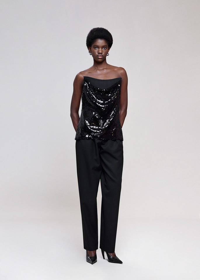 DEL CORE: BUSTIER CORSET SEQUIN TOP
