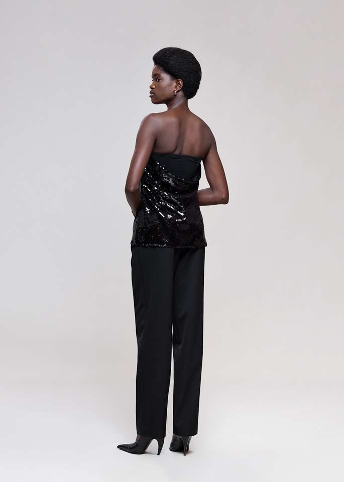 DEL CORE: BUSTIER CORSET SEQUIN TOP
